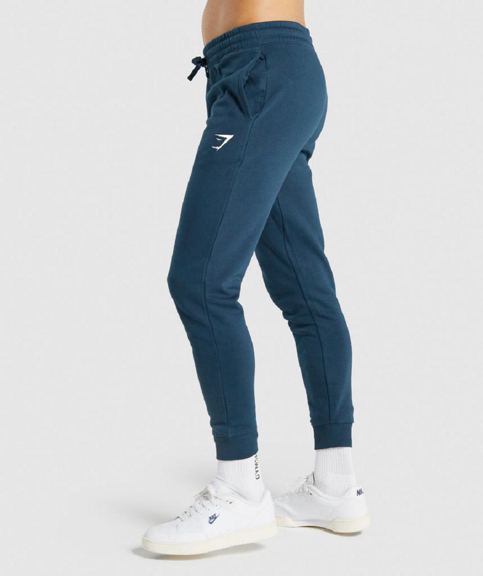 Gymshark Crest Muške Jogger Hlače Tamnoplave | HR 2980DFM